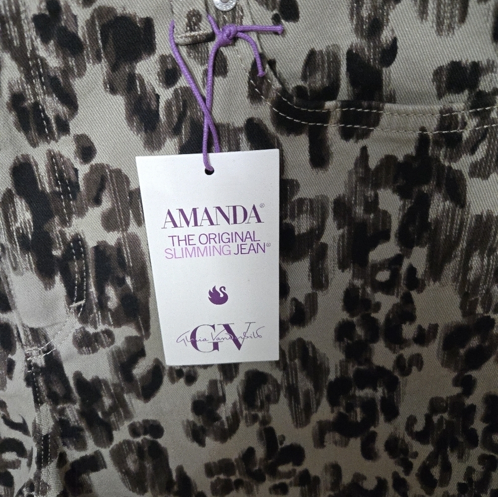 Gloria Vanderbuilt Leopard Print Pants NWT - Picture 2 of 5